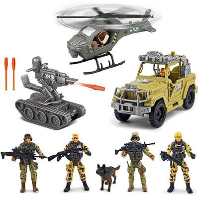 KAIM Army Toys for Boys Age 3-7,Military Toy Set with Lights & Sounds, Army Men Toy Soldiers Action Figures,Military Airplane Toy,Great Gift Toy for Kids