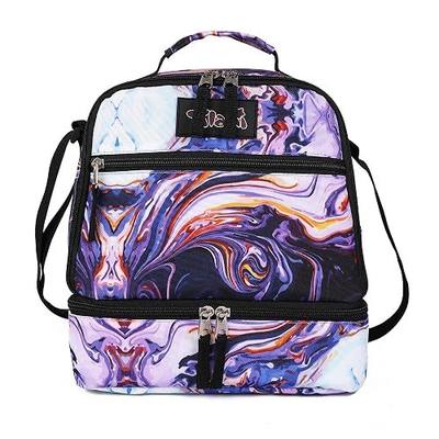 Tilami Lunch Bags Insulated Adjustable Strap Zipper, Water-Resistant Cooler Bags, Bento Bags for Kids Toddlers, Painting Purple