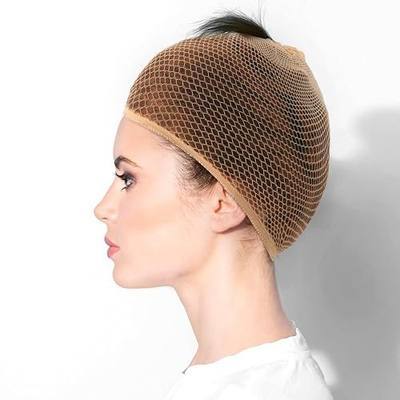 4 Pieces Equestrian Hair Net Women Ride Hair Net No Knot Cap Weaving Caps Wig for Long and Short(Light Brown)