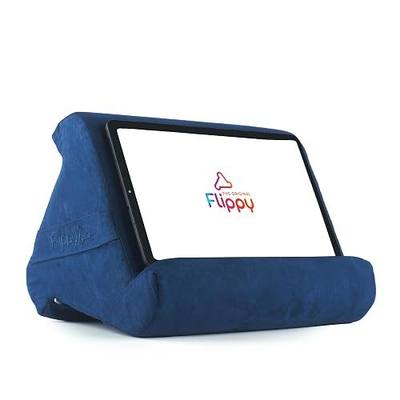 Flippy Original Tablet Pillow Stand & iPad Holder, Gift for Book Lovers & Readers, Multi-Angle Stand with Storage for Lap, Desk & Bed, Compatible with Kindle, Fire, iPad & Samsung, True Blue