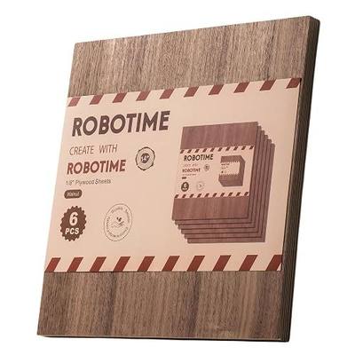 ROBOTIME 6Pcs 3mm Walnut Plywood for Laser Cutting, 1/8 Plywood Crafting Wood 12"x12", Engraving and DIY Projects, Thin Walnut Boards for Wood Project and Engraving