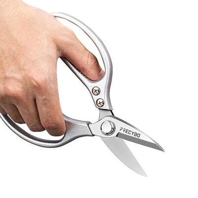 Leather Scissors, All metal Scissors, Heavy Duty Scissors Short Blades Effortless Cutting - Large Comfortable Shears for Crafting, Sewing Fabric, Leather, Cotton, Cloth