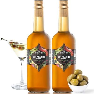 Gourmanity Olive Juice for Dirty Martinis 2 Pack 25oz Non-GMO Olive Brine | Filtered from naturally cured olives for a clean, balanced martini. Non-GMO, all natural, 0 calories, about 50 servings.