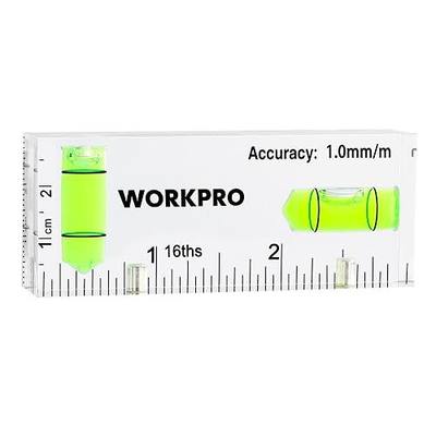 WORKPRO 3 Inch Magnetic Pocket Level | 90°/180° Bubbles, Shatterproof Cross Check, Pocket Size, Ideal for Picture Hanging, Home Decorators & Woodworkers