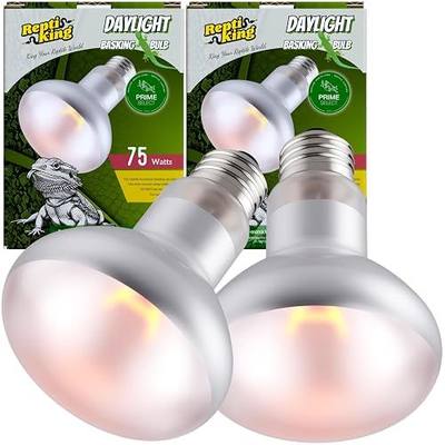 Reptile Heat Bulb Lamp, 2-Pack 75W Daylight Basking Spot, Bearded Dragon/Turtle/Lzard/Gecko Light Bulb, UVA Heat Lamp, Basking Light for Reptiles