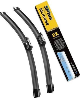 5 PLUS® Silicone Windshield Wipers 26 and 19 Inch Replacement For TESLA Model 3 2025 2024 2023-2017 Model Y 2025 2024 2023-2020 Automotive Replacement Windshield Wiper Blades With Water Repellent.