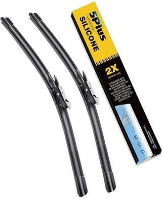 5 PLUS® Silicone Windshield Wipers 28 and 28 Inch Replacement For Ford Escape 2019-2013, Edge 2024-2015, Focus 2018-2012, Transit Connect 2024-2014,Wiper Blades With Water Repellent.