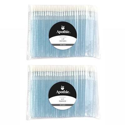 200 Pieces Disposable Lip Applicators – Lint-Free Versatile Doe Foot Makeup Wands for Lip Gloss, Lipstick, Lash Extensions, Beauty Starter Kits Essential (200 Brushes, Blue Crystal)