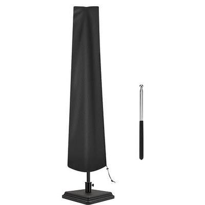 Patio Umbrella Cover Waterproof Umbrella Covers for Outdoor Umbrellas for 7 to 9Ft Umbrellas Protective Garden Market Parasol Umbrellas with Zipper and Rod, Black