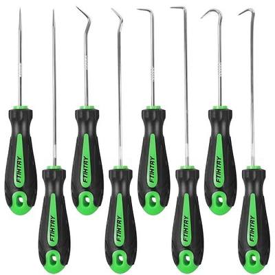 FTIHTRY 8PCS Pick and Hook Set, Precision Automotive Hook Set, Car Auto Oil Seal/O-Ring Seal Gasket Mini Precision Hooks Puller Remover (Green)
