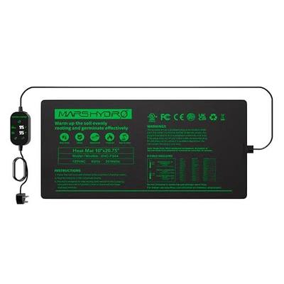 MARS HYDRO 10''x 20.75'' Seedling Heat Mat with Thermostat Heating Pad IP67 Waterproof, Easy to Clean, for Seedling, Germination, Clone, Reptile