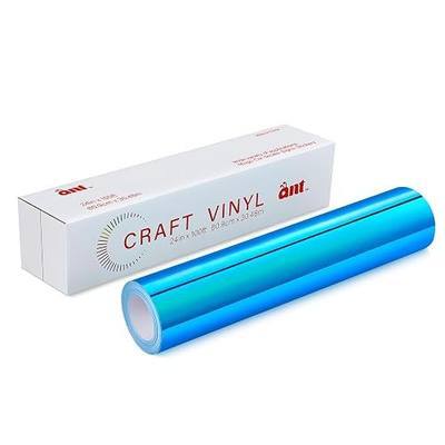 ANT Holographic Vinyl Blue 24" x 100ft Rainbow Glossy Permanent Vinyl Adhesive Tape for DIY Crafts