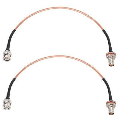 XRDS -RF BNC Cable 1FT 2PCS, 50 Ohm BNC Male to Female Bulkhead Mount RG316 Coax for Wireless Microphone System Receiver CB Radio UHF VHF Ham Radio Amateur Radio Mobile Radio Antenna