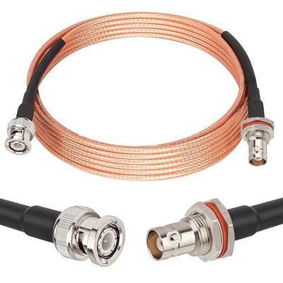 XRDS -RF BNC Cable 10FT, 50 Ohm BNC Male to Female Bulkhead Mount RG316 Coax for Wireless Microphone System Receiver CB Radio UHF VHF Ham Radio Amateur Radio Mobile Radio Antenna