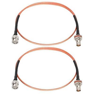 XRDS -RF BNC Cable 2FT 2PCS, 50 Ohm BNC Male to Female Bulkhead Mount RG316 Coax for Wireless Microphone System Receiver CB Radio UHF VHF Ham Radio Amateur Radio Mobile Radio Antenna