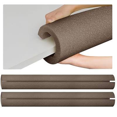 Hanaive 4 Pcs Jumbo Pool Foam Noodles Bulk 40 Inch x 4.1 Inch Large Swimming Noodles Tube Hollow Core Swim Noodle for Floating Craft Projects Pre Slit Clamp Protection Padding Bumper (Brown)