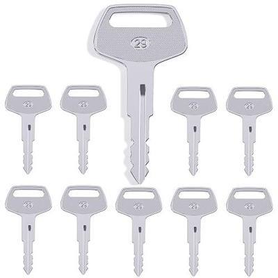 Heavy Equipment Ignition Key, 10 Pack 787 Komatsu Key, Replaces OEM Part TR261434 | Fit Excavators, Dozers, Loaders and Backhoes