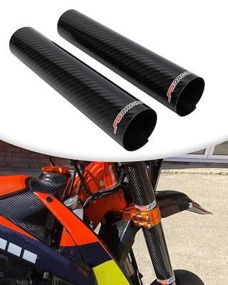 JFG RACING Motorcycle Carbon Fiber Fork Wrap Boots, 178mm, 2 PCS | Pure Carbon Fiber, Universal, Sturdy, Durability, Front Shock Covers, Fork Gaiters Guard Protector, Impact-resistant