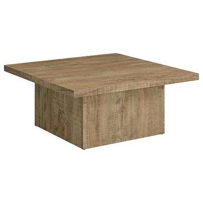 Coaster Home Furnishings Zetta Square Cocktail Living Room Coffee Table Engineered Eco-Friendly Wood Look Laminate Veneer Rustic Farmhouse Mango Brown 708068 | Rustic Wood-Look Laminate, Modern Living Room Centerpiece Furniture