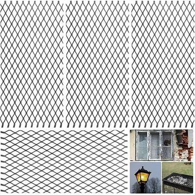 Gisafai 4 Piece Expanded Metal Sheet Mesh 24" x 12" Metal Mesh Screen No Rust and Sturdy Steel Grate for BBQ Grills Smokers DIY