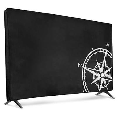 kwmobile Indoor 40" TV Cover – Television Dust Cover Screen Protector – TV Screen Dust Protection – Synthetic Fabric White/Black