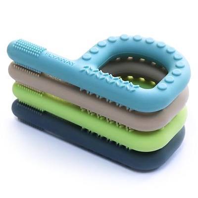 Teething Toys for Baby 3-6 6-12 Months 4 Pack P Shape, Sensory Toys for Kids Babies Toddlers Oral Motor Stimulation, Sensory Chew Toys for Autistic Children, Silicone Chewy Necklaces for Kids Adults