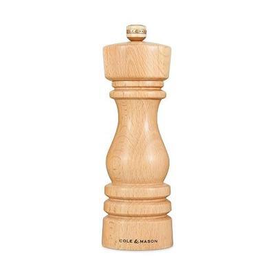 Cole & Mason London Refillable Spice Mill - Kitchen & Home Accessory - Table Salt Grinder - Salt Mill with Ceramic Mechanism - 7", Natural Beech
