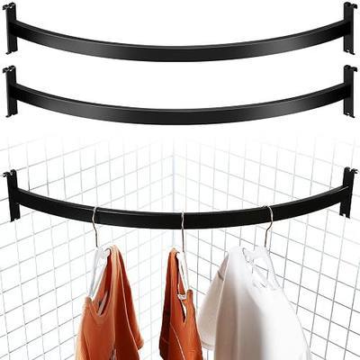 Yaocom 2 Pcs Quarter Circle Hangrail for Wire Grid - 30" L Hang Clothing or Other Merchandise Hanger Grid Wall Bracket for Retail Display Home Use Garage Craft Show Trade Show Business(Black)
