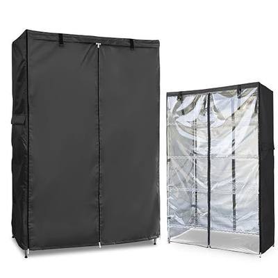Waterproof Shelf Cover,Outdoor 600D Heavy Duty Dustproof Storage Shelves Cover,48''x24''x72'' Shelf Covers for Wire Shelving with Zippers,Storage Rack Covers with Clear Front