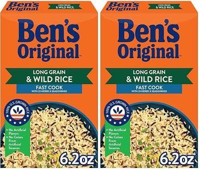 BEN'S ORIGINAL Long Grain Rice and Wild Rice, Fast Cook Rice, 6.2 OZ Box (Pack of 2)