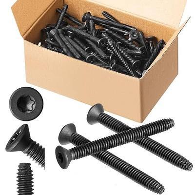 Blulu 200 Pcs 1/4-20 x 2-1/2" Self-Tapping Trailer Deck Screws Flat Head Trailer Deck Screws, Star Drive T-30, Black Floorboard Thread Cutting Screw Fasteners for Wood to Metal