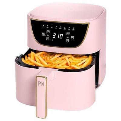 Paris Hilton 6-Quart Air Fryer, Nonstick Basket Made Without PFAS, Touchscreen, 8-in-1 (Fry, Roast, Broil, Bake, Reheat, Keep Warm, Pizza, Dehydrate), Dishwasher Safe Basket and Crisping Tray, Pink