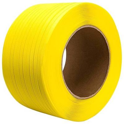 Poly Strapping, Packaging Banding Strap, Pallet Strapping Roll 3280' Length - Polypropylene Strapping 1/2" Width, 0.030" Thickness, 300 lbs Break Strength, Yellow Packing Straps