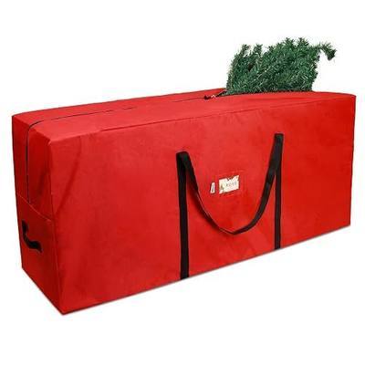 RICHIE Christmas Tree Storage Bag 7.5 ft, Fits Up to 7 Foot Artificial Trees, 600D Oxford Tear-proof Xmas Tree Bag, Reinforced Handles & Zippered & Durable, Holiday Decoration Storage Bags, Red