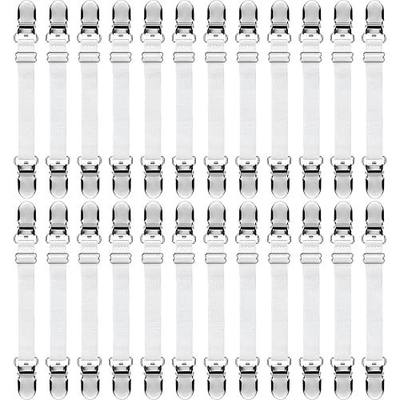Boao 24 Pcs Bed Sheet Clips Straps Heavy Duty Adjustable Fasteners Elastic Fitted Bed Holder Mattress Corner Sheet Fasteners for Home Room Couch Supplies(White,8-12inch)