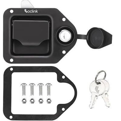 Black Truck Box Latch Replacement kit, Paddle Latch Tool Box Locks with Keys,Truck Box, Trailer Door, RV, Camper, Storage Box, 4.4" L x 3.3" W