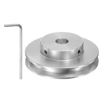 HARFINGTON Single Groove Pulley 8mm Fixed Bore 60mm Outer Diameter Aluminum Alloy with Hex Wrench for Drilling Machine 6mm PU Round Belt