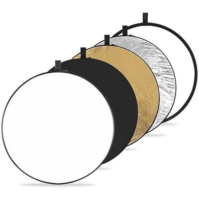 K&F CONCEPT 5-in-1 Light Reflector 32"(80cm) Photography Diffuser Collapsible Portable for Studio and Outdoor Lighting Gold Silver White Black Translucent | Photography Diffuser for Studio and Outdoor Lighting, Gold/Silver/White/Black/Translucent, LE02