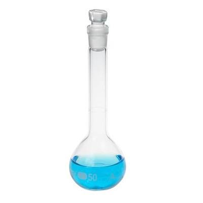 ALWSCI 2PCS 50ML Volumetric Flask, Class A, Glass Stopper for Laboratory | 3.3 borosilicate clear glass,Tolerance±0.050ml,NS12/14,ASTM-E288,autoclavable,chemical durable