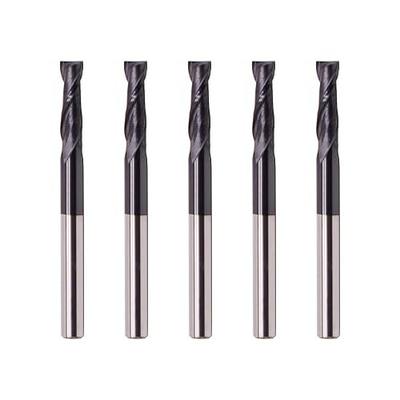 Carbide Square End Mill - 2 Flute - 1/8" 2T (5 Piece, 1/8") - for Milling Alloy Steels, Hardened Steel, Metal & More – Mill Bits Sets for DIYers & Professionals by LU&MN