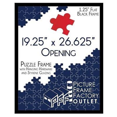 PFFO 19.25x26.625 Black Puzzle Frame for 1000 Piece Puzzles, Wall Decor | A lightweight, shatter resistant acrylic front, made in the USA for a gallery display