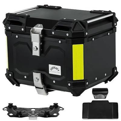 Motorcycle Top Case, 45L Aluminum Motorcycle Trunk, Tail Box Bag | Anti-Theft Lock System, Waterproof, Rustproof and Dustproof, Easy Installation with Universal Bracket, Black