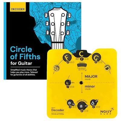 Guitar Circle of Fifths Wheel + Guitar Theory Book: Chord & Key Decoder | electric guitar, acoustic guitar, scales, progressions, songwriting, fretboard diagrams, study, practice, lessons, downloads