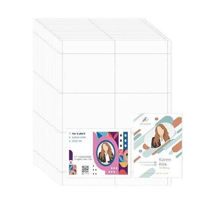 Mr-Label 150 Name Badge Inserts, 230GSM Heavyweight Insert Badge Refill, 3 x 4 inch, Two-Sides Printable Card Stock, Micro-Perforated, White, Compatible with Inkjet/Laser Printer