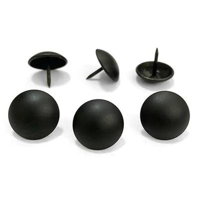 Let's Decorate 100PCS D19mm/0.75" Matt Black Upholstery Tacks, Decorative Tacks for Sofa Couch, Furniture Metal Thumb Tacks, Home DIY Decorative Nail Heads Nails (19mmx17mm Matt Black)