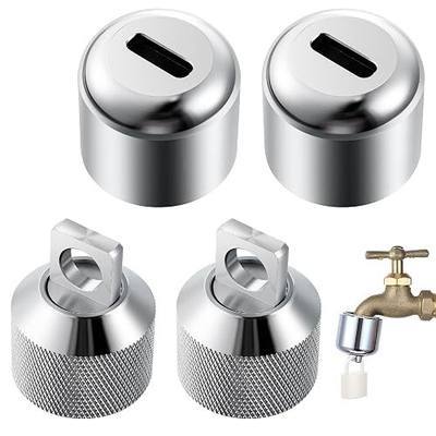 Enhon 2-Pack Brass Water Spigot Lock, Fits 3/4 Inch Garden Hose Thread | Prevents water theft & unauthorized use. Heavy-duty rust-resistant brass. Ideal for home, schools, apartments. No padlock