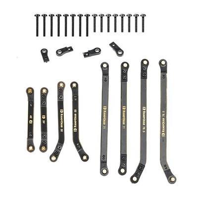 High Clearance 4 Links Set for SCX24 Gladiator & Dodge Power Wagon, Brass Links Set, Upgrade Parts for SCX24, Axial 1/24 RC Crawler Car Upgrade Accessories, 8Pcs, Black
