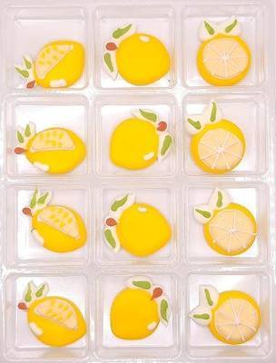 NCS Lemon Shape Edible Royal Icing Cake Toppers, 12 Count
