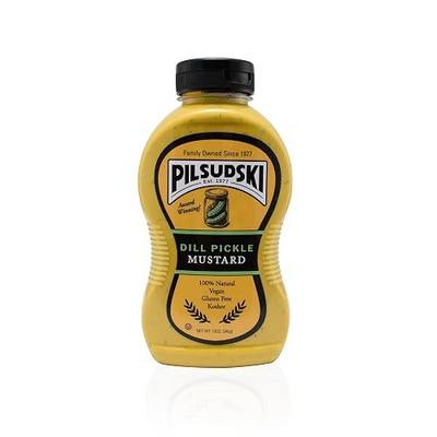 Pilsudski Dill Pickle Mustard, All Natural, Gluten Free, Vegan & Kosher, 12oz Squeeze Bottle