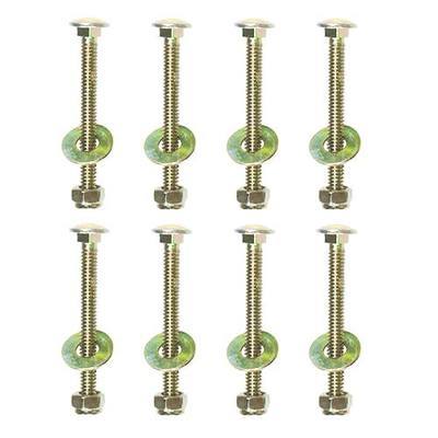 1/4" x 2-1/2" Carriage Bolt by Color Galvanization of Square Neck with Nylon Lock nut and Large Size Washer Assortment Kit,Carbon Steel,Grade 2.(8pcs Pack),by Metalsuberg